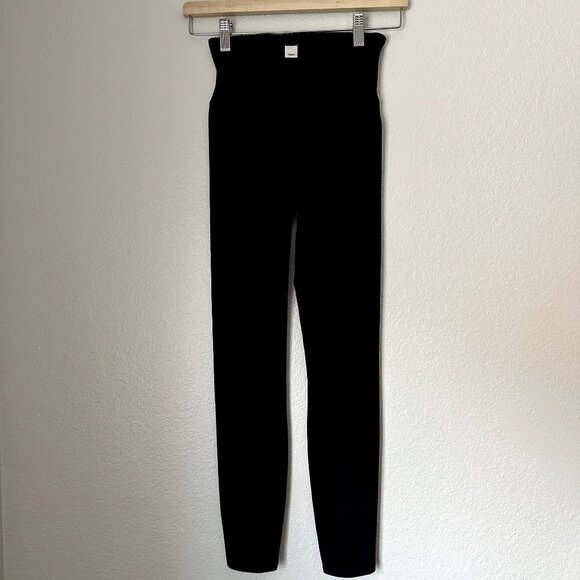 Vuori Activewear Studio Leggings Wide Ribbed Waistband Seamless Ankle Black Sz X - Picture 4 of 7